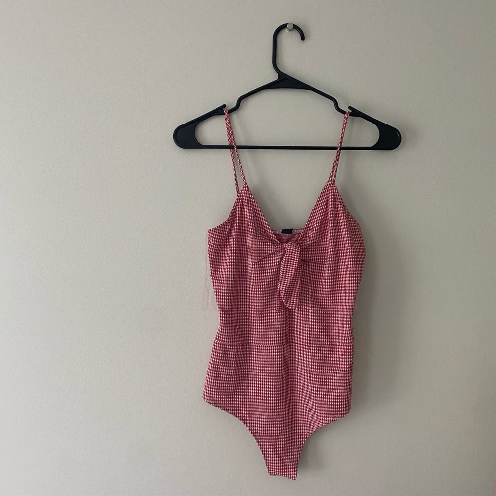 Windsor red gingham sleeveless bodysuit size large